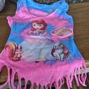 Sophia the first tye dye fringe shirt